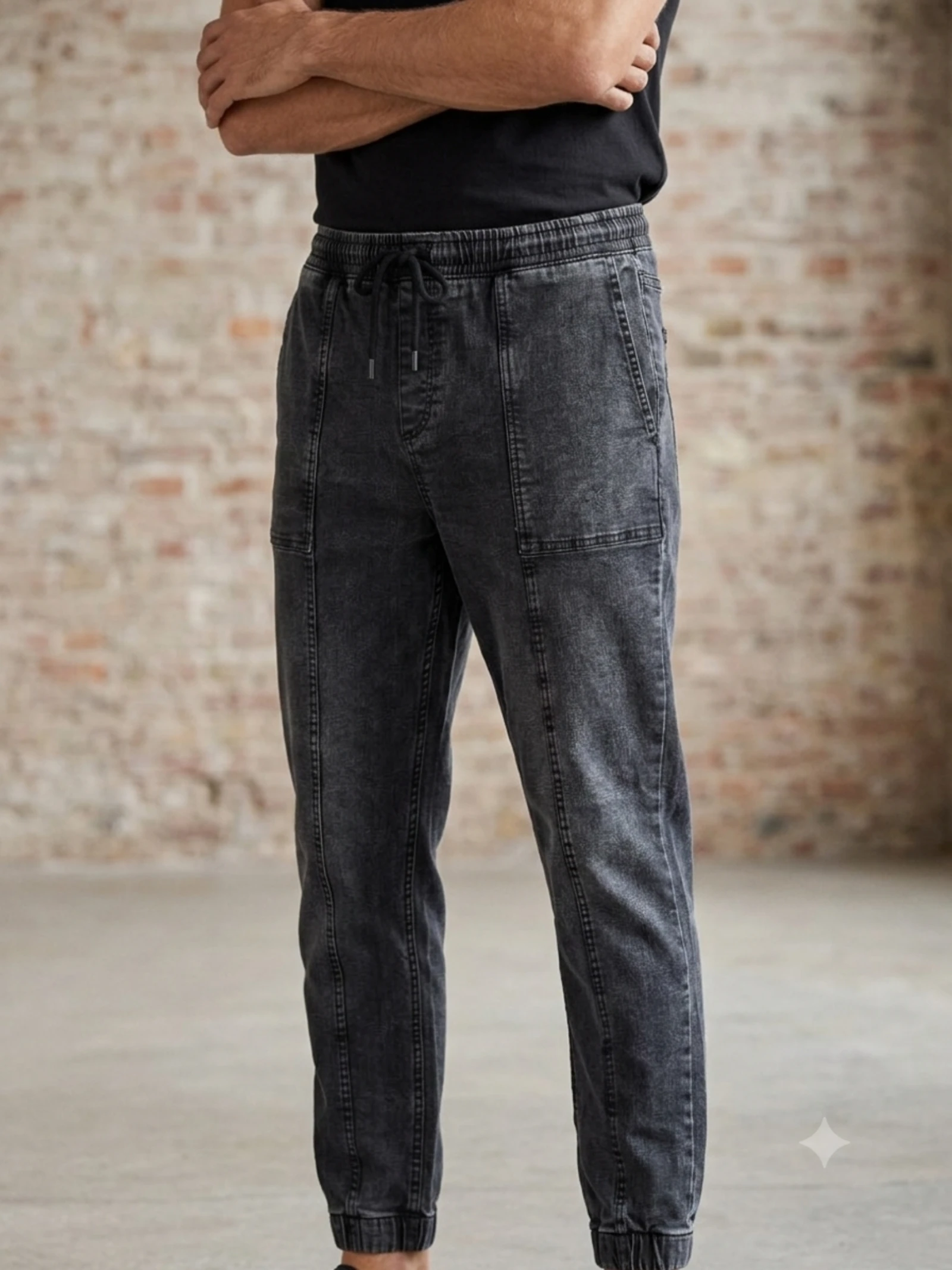 Jeans jogger preto deslavado Kiabi tamanho 46 – photo 2